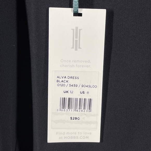 NEW Hobbs Dress Womens 8 black Alva pencil sheath cocktail classic - Picture 6 of 11